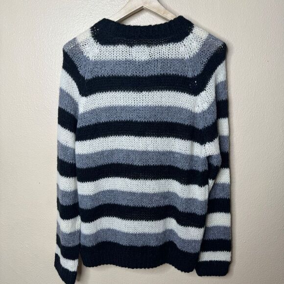 Zara Steven Meisel Sweater Women's Medium Striped Knitted Pullover Oversized NWT - Picture 11 of 13
